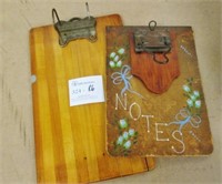 2 Vintage Wooden Clip Boards