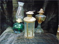 Vintage Oil Lamps & Hanging Lamp