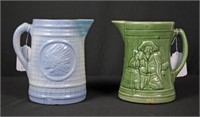 2 Salt Glaze Stoneware Pitchers, Indian & Pirates