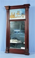 Empire Style Trumeau Mirror w/  Castle Painting