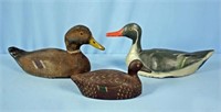 Two Duck Decoys and Quebec Teal Wooden Decoy