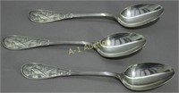 Three Large Tiffany Sterling Spoons "Japanese"