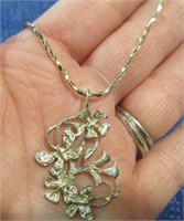 sterling silver pendant & necklace - 16 inch long