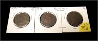 3- U.S. large cents: 1813, 1816, 1817