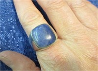 sterling men's blue stone ring-size 10
