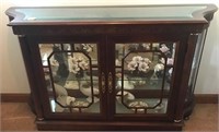 MAHOGANY CURIO CABINET WITH MIRRORED BACK 29