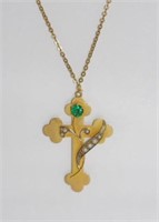 Antique 9ct cross on a 14ct gold chain