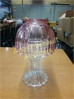 Vintage cranberry glass candle holder