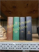 4 vintage book shelf storage books