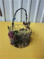 12in decorative Rose Metal basket