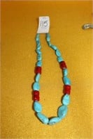 TORQUOISE AND CORAL NECKLACE