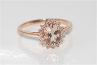 10ct rose gold and morganite ring