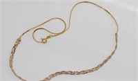 9ct three-tone gold necklace