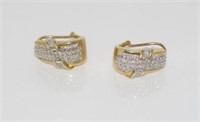 Yellow gold and diamond earrings