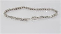 9ct white gold and diamond tennis bracelet