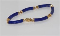 Lapis lazuli and 9ct gold bracelet