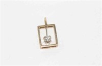 9ct two tone gold and diamond pendant