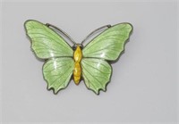 Sterling silver and enamel butterfly