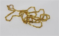 14ct yellow gold square link necklace