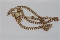 Italian 9ct yellow gold flat link necklace