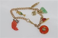 Vintage 15ct rose gold charm bracelet