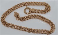 Good 9ct rose gold necklace with bolt clasp