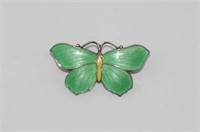 Sterling silver and enamel butterfly