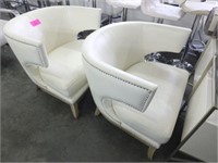 (2) Upholstered Club Chairs