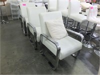 (3) Chrome-armed & Upholstered Reception Chairs
