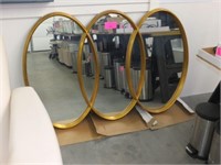 Triple-Oval Gold-Framed Mirror
