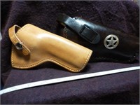2pc Leather 4" Revolver Belt Holsters