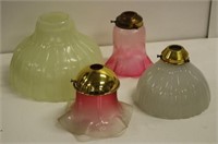 Four assorted vintage glass light shades