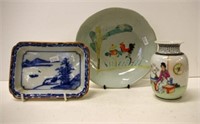 Early Chinese handpainted ceramic dish