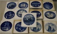 Thirteen Royal Copenhagen commemorative plates