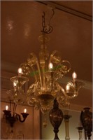 Murano glass chandelier from Italy, still in the