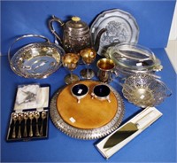 Quantity silver plated tableware