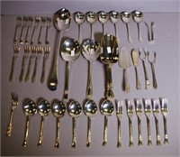 Five various silver plated serving cutlery pieces