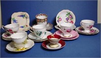 Six various English porcelain trios