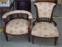 Two Edwardian parlour chairs