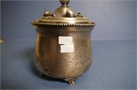 Early Vanbergh USA silver plated tobacco jar