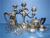 Quantity of assorted silver plate tableware