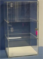 Lockable perspex display cabinet