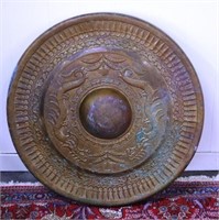 Large vintage brass gong