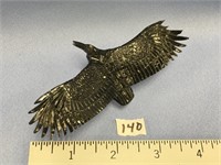 Extremely rare ivory 4.5" long raven, 3 wingtips a