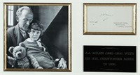 A.A. MILNE (1882 - 1956)  SIGNED CALLING CARD