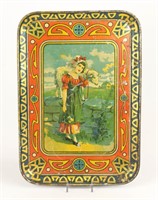 MARY HAD A LITTLE LAMB TIN LITHO CHILD'S TRAY