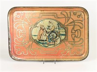 A CHILD'S TIN LITHO TRAY WITH RED RIDING HOOD