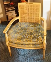 Provincial Style Side Chair with Rattan Back