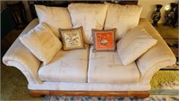 Off White Loveseat and Pillows(Matches lot 4)