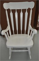Oversized White Arrow Back Rocking Chair